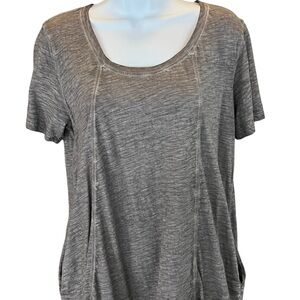Logo Lori Goldstein  size medium heathered gray, with pockets